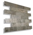 Tiles kamień elewacyjny-dekoracyjny kwarcytowy Silver Shine Brick 10x30 szary