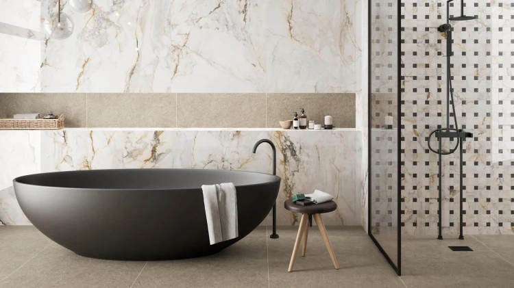 Gres Pisa Gold Mat (Calacatta Oro) 60x60x1 cm – zdjęcie 4
