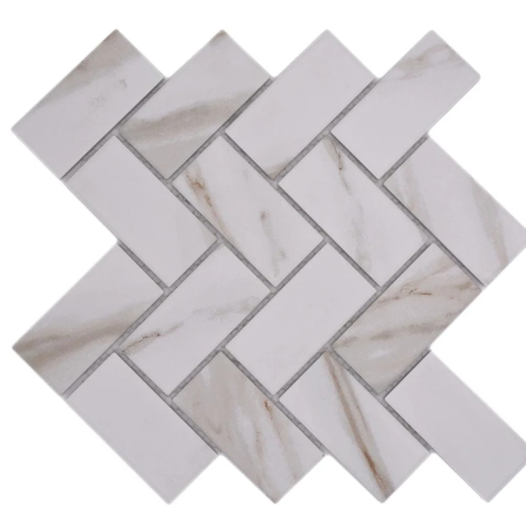 Mozaika ceramiczna Biała Calacatta Gold Prostokąt 27,4×27,9×0,65 cm - matowa i mrozoodporna