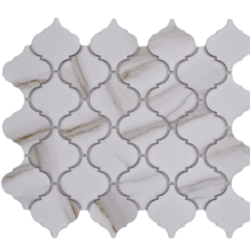 Mozaika ceramiczna Biała Calacatta Gold Arabeska Matowa 29,3×24,5×0,6 cm – zdjęcie 2