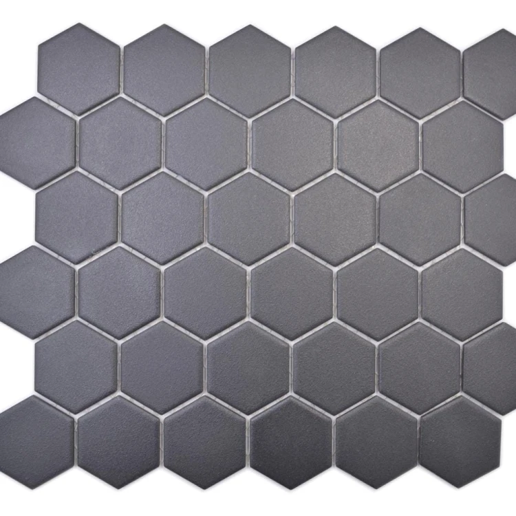 Mozaika ceramiczna Czarna Hexagon Matowa 32,5×28,1×0,6 cm