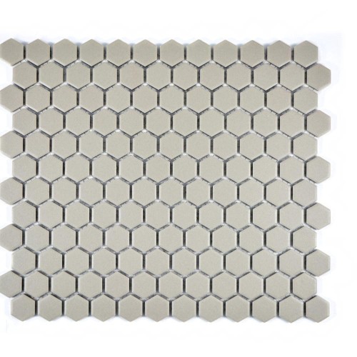 Mozaika gresowa Jasny Szary Hexagon Matowa 26x30x0,5 cm - geometria heksagonu