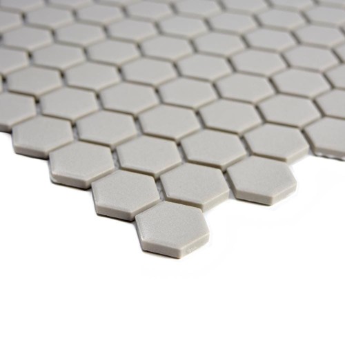 Mozaika gresowa Jasny Szary Hexagon Matowa 26x30x0,5 cm – zdjęcie 2
