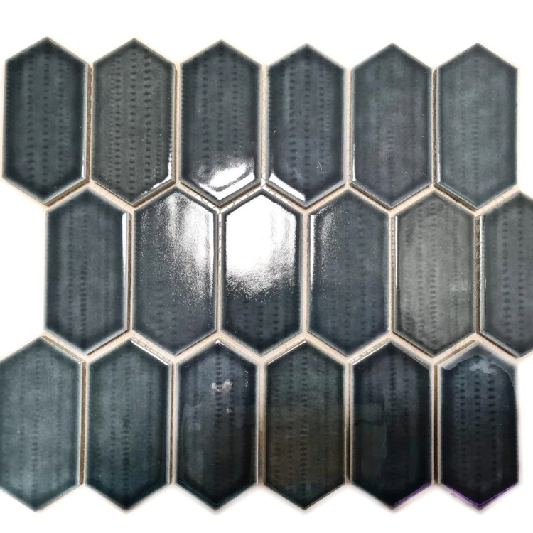Mozaika ceramiczna Czarna Hexagon Polerowana 25,3×29,3×0,75 cm