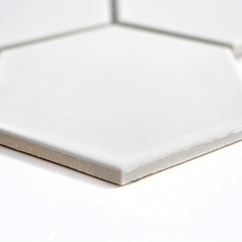 Mozaika ceramiczna Biała Hexagon Matowa 25,6x29,5x0,65 cm – zdjęcie 2
