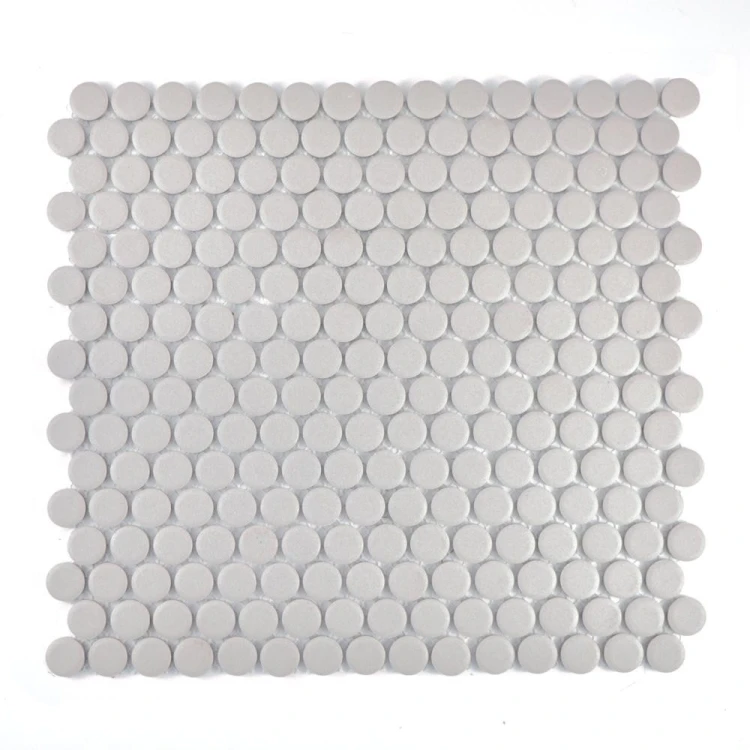 Mozaika gresowa Jasny Szary Kółka Matowa 31,5x29,4x0,5 cm - dekoracyjne koła