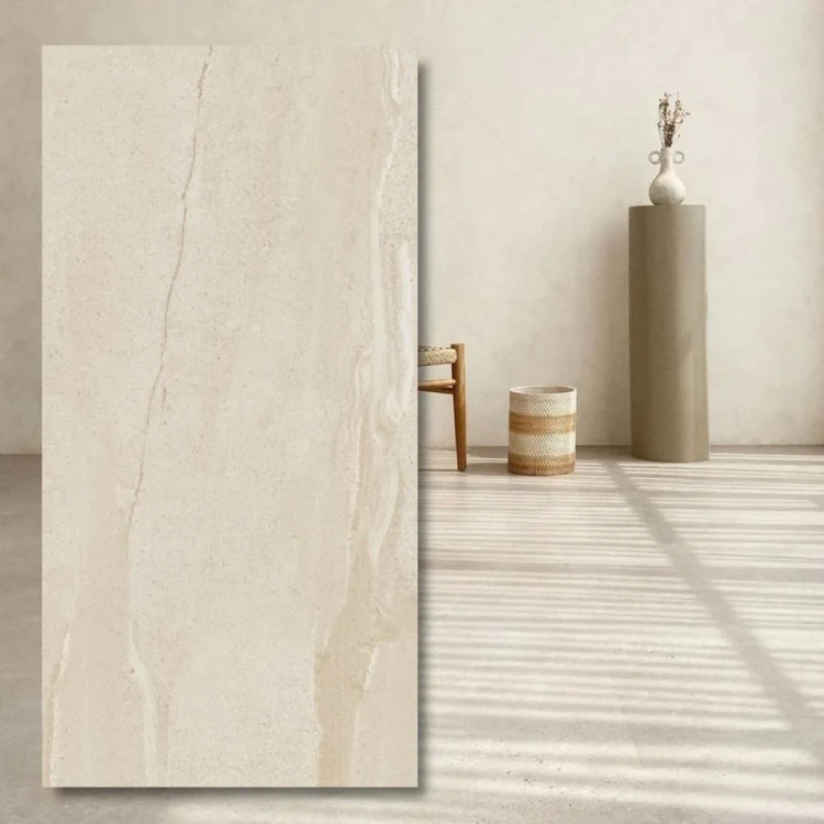 Gres Berlin Ivory Sat 120x60 cm - jasna, satynowa płytka w odcieniu kości słoniowej
