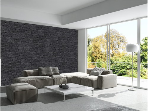 Tiles Kamień elewacyjny-dekoracyjny kwarcytowy czarny Stackstone Black 10x36 cm czarny