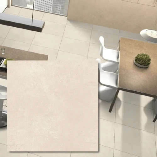 Gres Cement Beige 60x60x0,8 cm - ciepły beż w stylu betonu