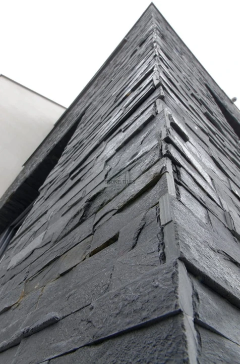 Tiles Kamień elewacyjny dekoracyjny łupek Black Slate Stackstone10x36 czarny