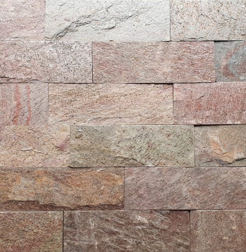 Tiles kamień elewacyjny-dekoracyjny kwarcytowy Copper Brick 10x30 czerwony