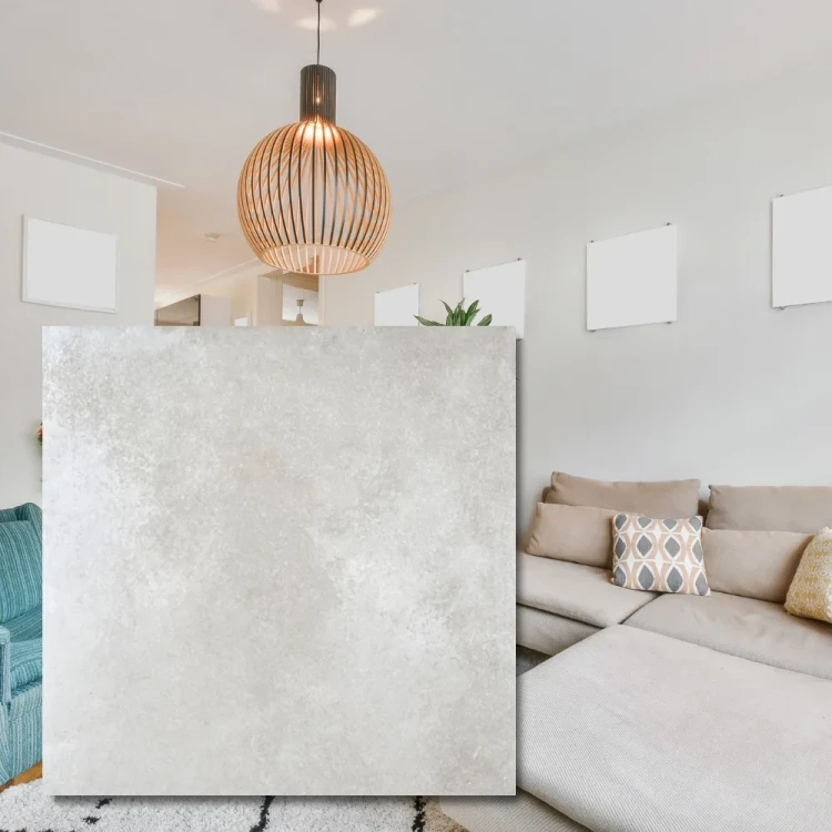 Płytka gresowa Soft Concrete Silver 100x100x0,6 cm - wielkoformatowy gres betonopodobny