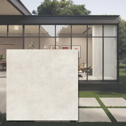 Gres 20mm 120x120 Asphalt Off White - jasny gres tarasowy o grubości 2 cm