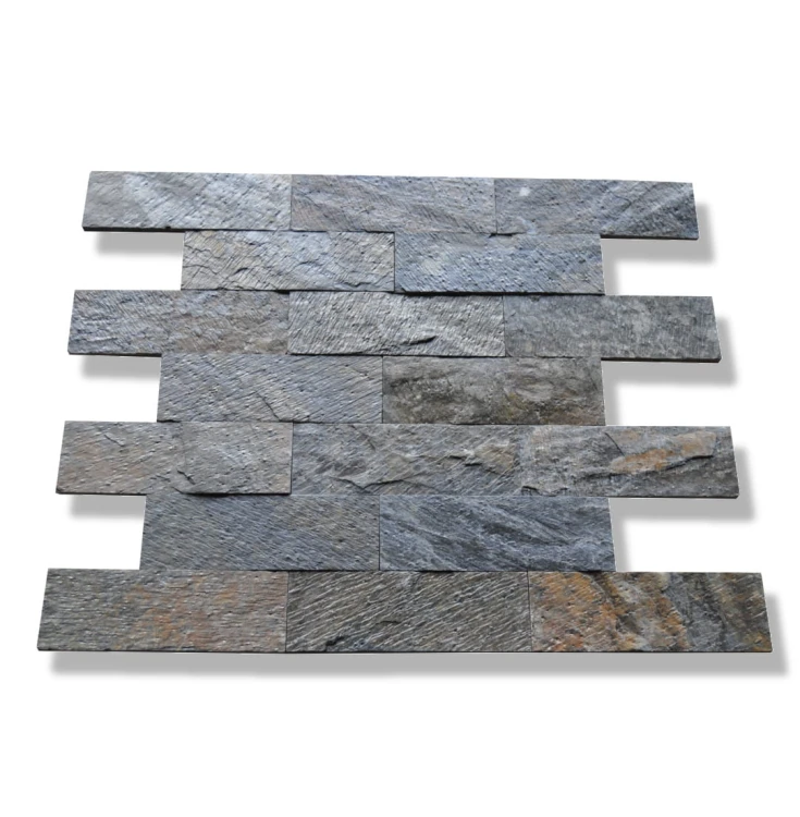 Kamień Elewacyjny Kwarcyt Tiles Deoli Green Brick 10x30 cm – Cegiełka szara