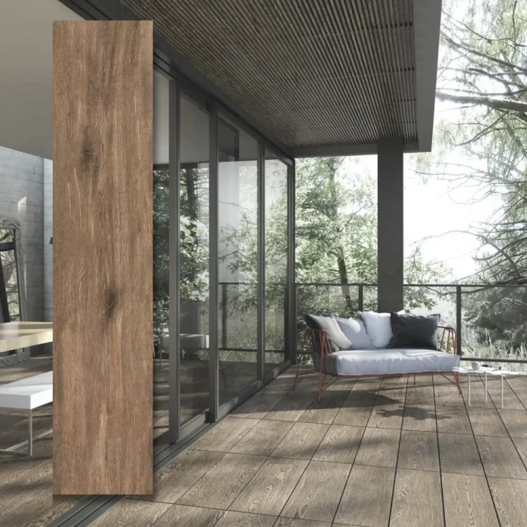 Płytka gresowa 20mm In Wood Canaletto 120x60x2 cm - brązowy gres antypoślizgowy