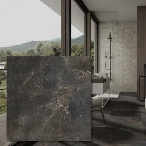 Płytka gresowa Royal Stone Black Diamond 100x100x2 cm - wielki format w głębokiej czerni