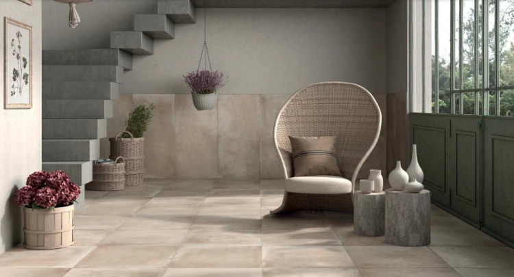 Płytka gresowa Soft Concrete Brown 60x60x2 cm – zdjęcie 3