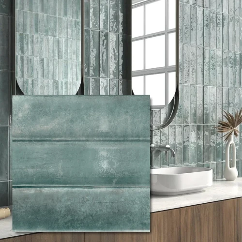 Płytki ścienne Origin Feel Turquoise 7x28 - żywy turkus z połyskiem