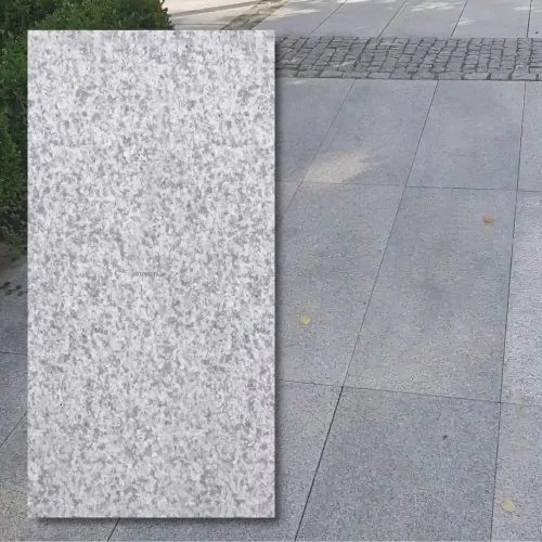 Płytka granitowa szara płomieniowana G603 120x60x3 cm - naturalny kamień o dużym formacie