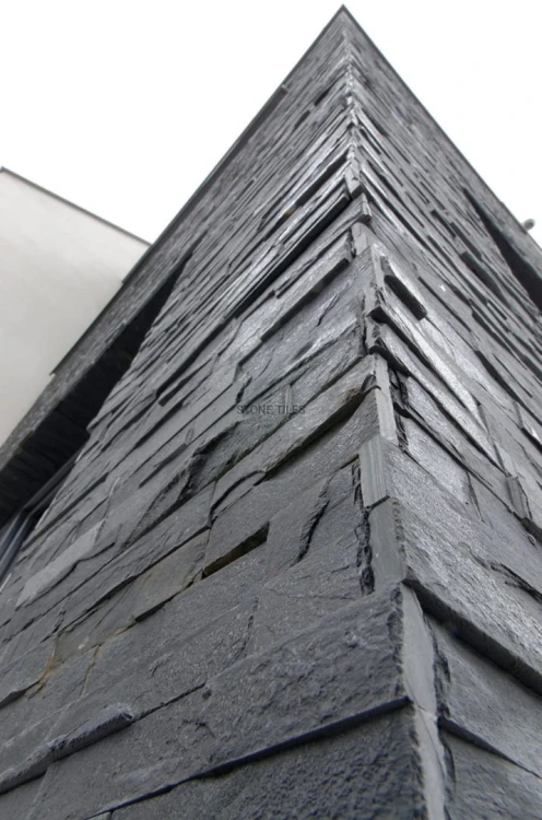 Kamień elewacyjny dekoracyjny łupek czarny 10x36 Black Slate Stackstone – zdjęcie 6