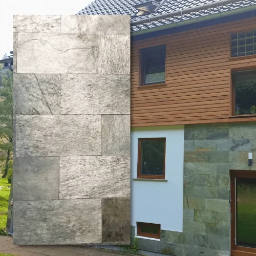 Kamień elewacyjny kwarcytowy Silver Shine 30x60 - srebrzysty kwarcyt