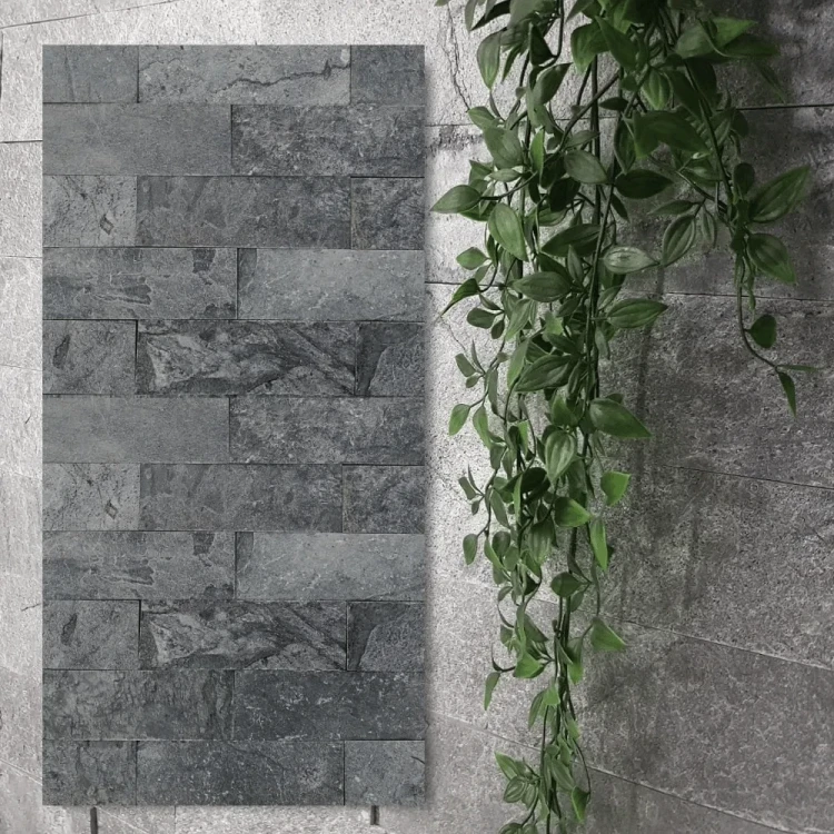 Kamień elewacyjny kwarcytowy Silver Grey 7x50 cm - srebrno-szara naturalna struktura