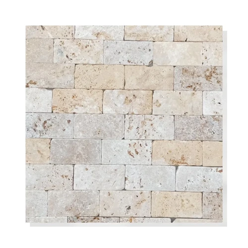 Kamień Dekoracyjny Trawertyn Tiles Classic Mix 7,5x15 cm – Cegiełka beżowa
