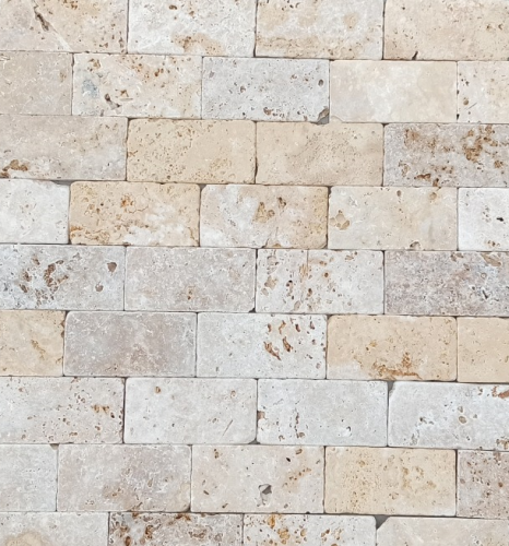 Tiles kamień dekoracyjny trawertyn Classic Mix 7,5x15 cm beżowy