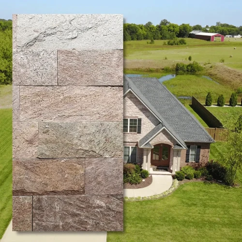 Kamień elewacyjny kwarcytowy Copper Brick 10x30 - naturalny kwarcyt
