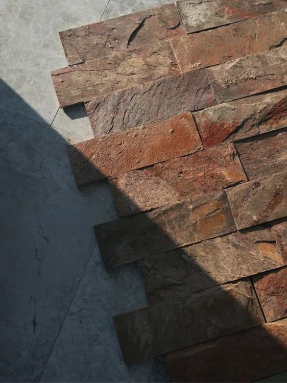 Kamień elewacyjny-dekoracyjny kwarcytowy Copper Brick 10x30 – zdjęcie 7