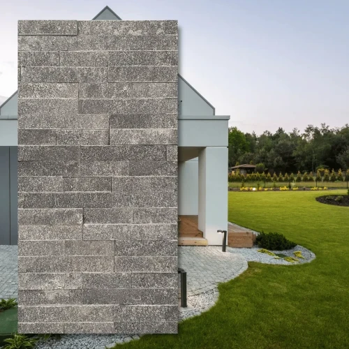 Kamień elewacyjny marmur Pure Grey Stackstone 10x36 cm - naturalny łupany kamień dekoracyjny