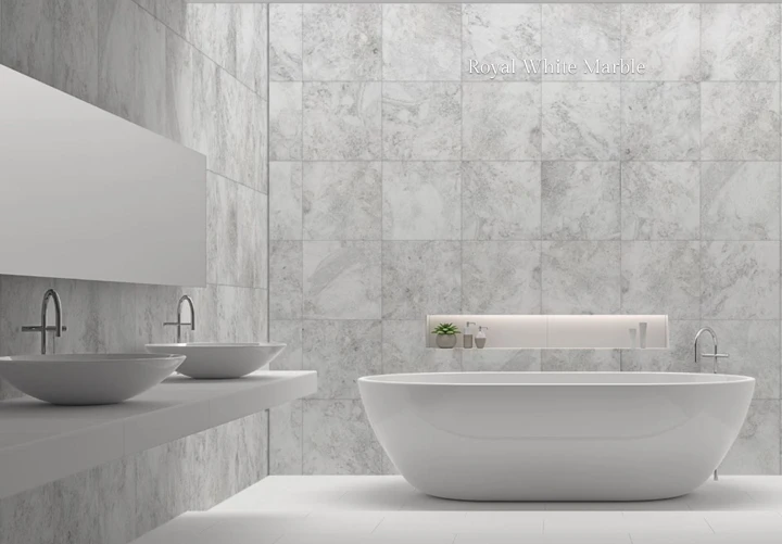 Tiles Płytka marmurowa Carrara Royal polerowana 61x40,5x1,2 cm biały