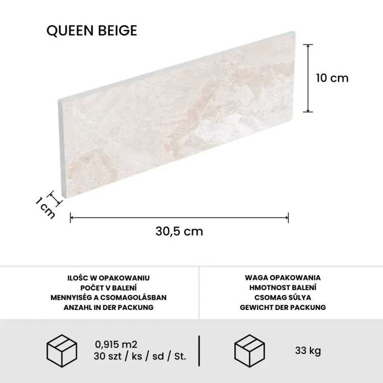 Płytka marmurowa 12 mm cegiełka Coffee White Brick 10x30 Queen Beige – zdjęcie 7