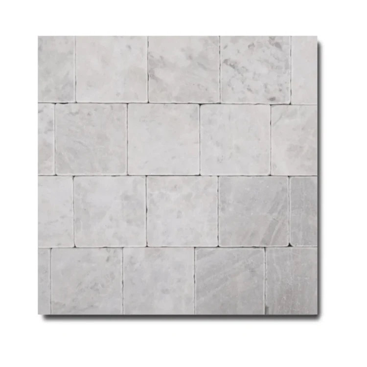 Płytka marmurowa Royal White Bębnowana 10x10x1 cm – zdjęcie 2