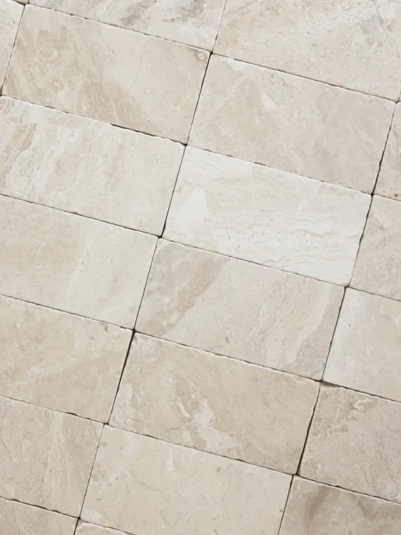 Płytka marmurowa Queen Beige | Coffee White Brick bębnowana 7,5x15x1 cm – zdjęcie 3