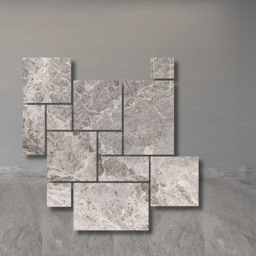 Płytka marmurowa Atlantic Grey 12 mm satynowa matowa modularna - Komplet Rzymski 0,742 m2