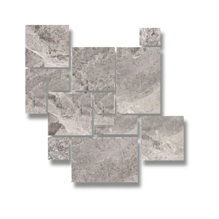 Płytka marmurowa 12 mm Atlantic Grey satynowa matowa modularna komplet = 0,742m2 | Komplet Rzymski – zdjęcie 2