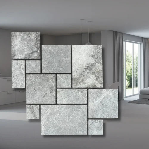 Płytki marmurowe Tundra Grey 12 mm - komplet 0,742 m2 naturalnego kamienia