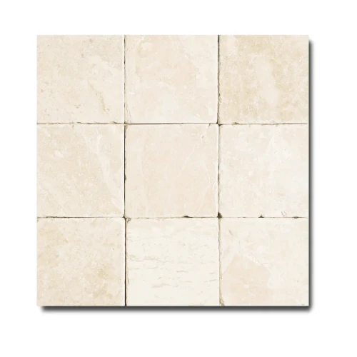 Płytka marmurowa Queen Beige | Coffee White Bębnowana 10x10x1 cm – zdjęcie 2