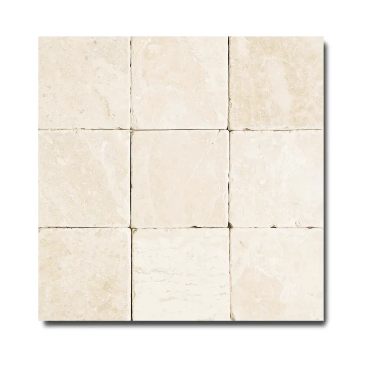 Płytka marmurowa Queen Beige | Coffee White Bębnowana 10x10x1 cm – zdjęcie 2