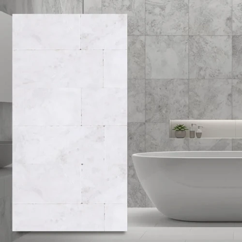 Płytka marmurowa Bębnowana Szlifowana Royal White 10x30,5x1 cm - luksusowy biały marmur