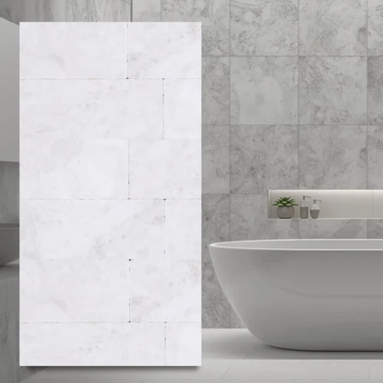 Płytka marmurowa Bębnowana Szlifowana Royal White 10x30,5x1 cm - luksusowy biały marmur