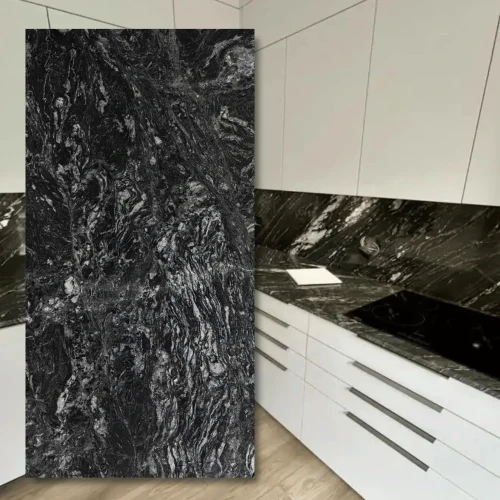 Granit Brazylijski Macondo 2cm Poler - Slab kamienny w czerni i bieli