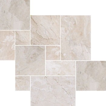 Płytki marmurowe Coffee White| Queen Beige Antykowana Bębnowana komplet = 0,742m2 | Komplet Rzymski – zdjęcie 2