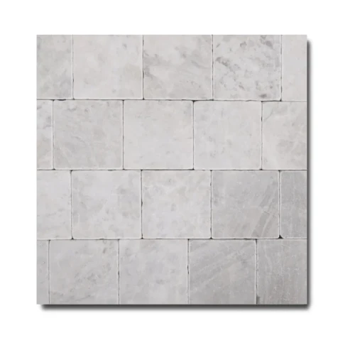 Płytka marmurowa Royal White Bębnowana 20,3x20,3x1 cm – zdjęcie 2