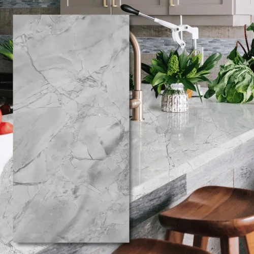 Granit Super White Quartzite 3 cm Poler Slab - pogrubiona płyta kamienna