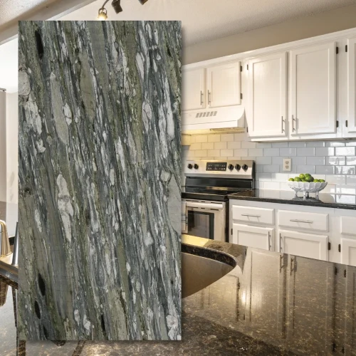 Granit Brazylijski Verde Parana 2cm Poler - Slab w ciemnej zieleni