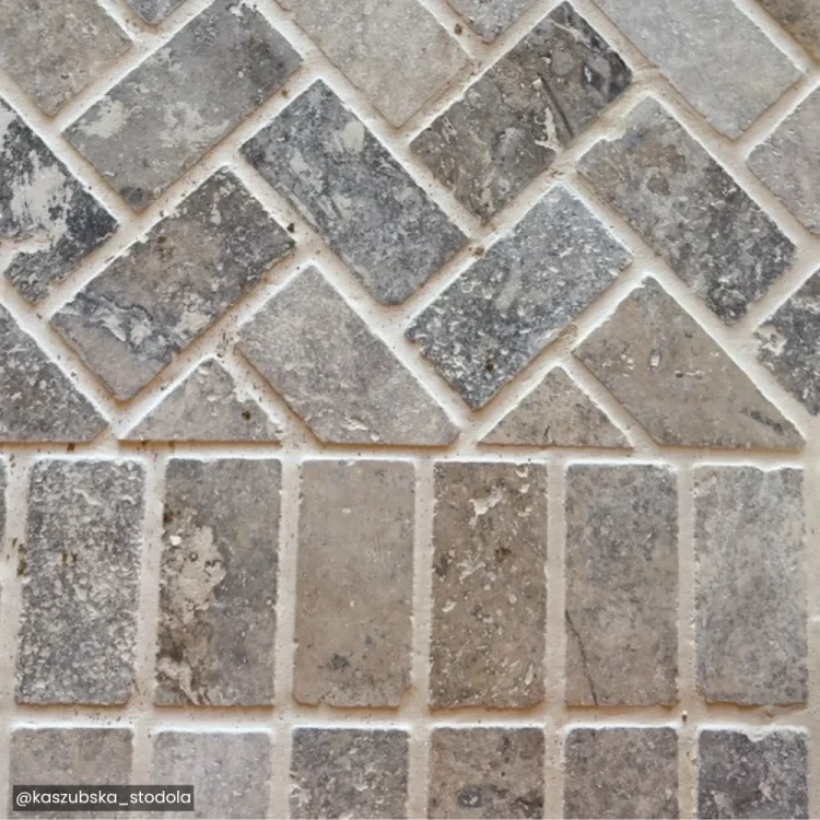 Kamień dekoracyjny 10mm Trawertyn Ash Bębnowany 7,5x15 cm – zdjęcie 6