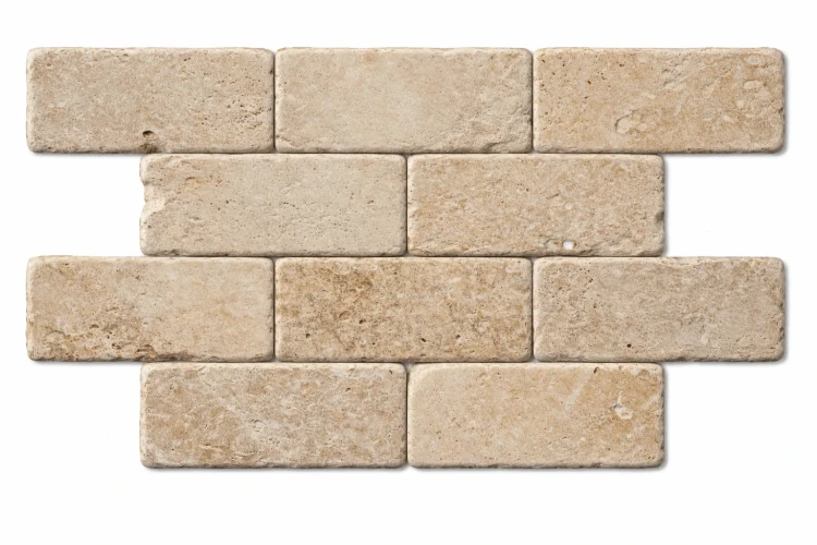 Kamień dekoracyjny trawertyn Light Bębnowany 7,5x15x1 cm – zdjęcie 2