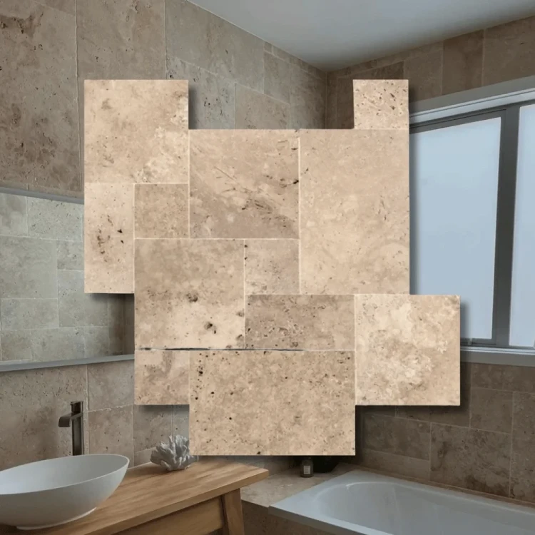 Trawertyn Classic Mix French Pattern 12 mm – komplet rzymski 0,742 m²